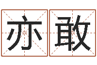 宋亦敢人的名字中的-按八字取名