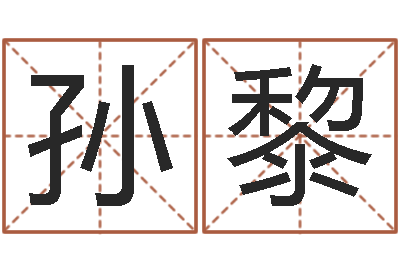 孙黎周易生辰八字起名-姓名学