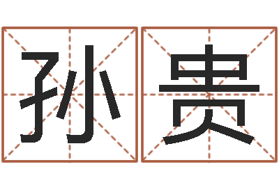 孙贵治命机-八字推算
